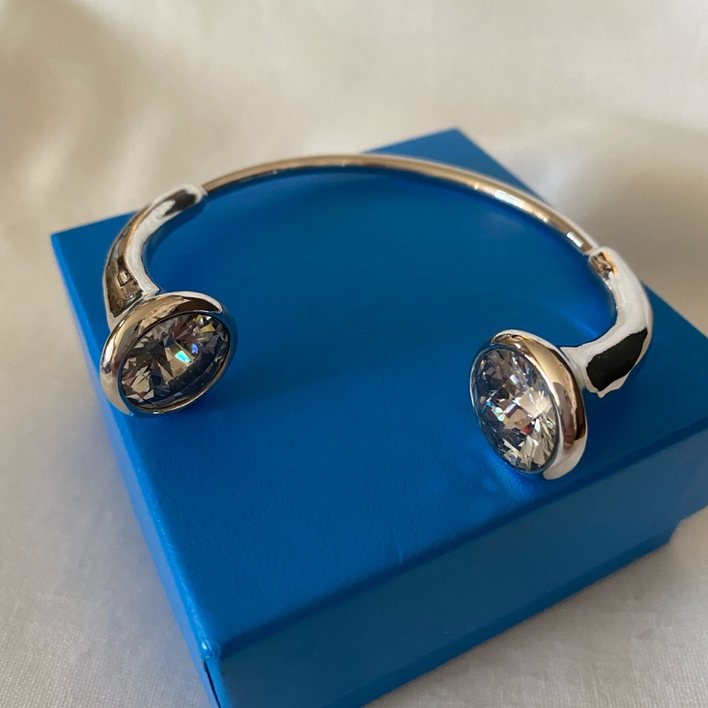 Cuff Bracelet Silver With Rhinestones